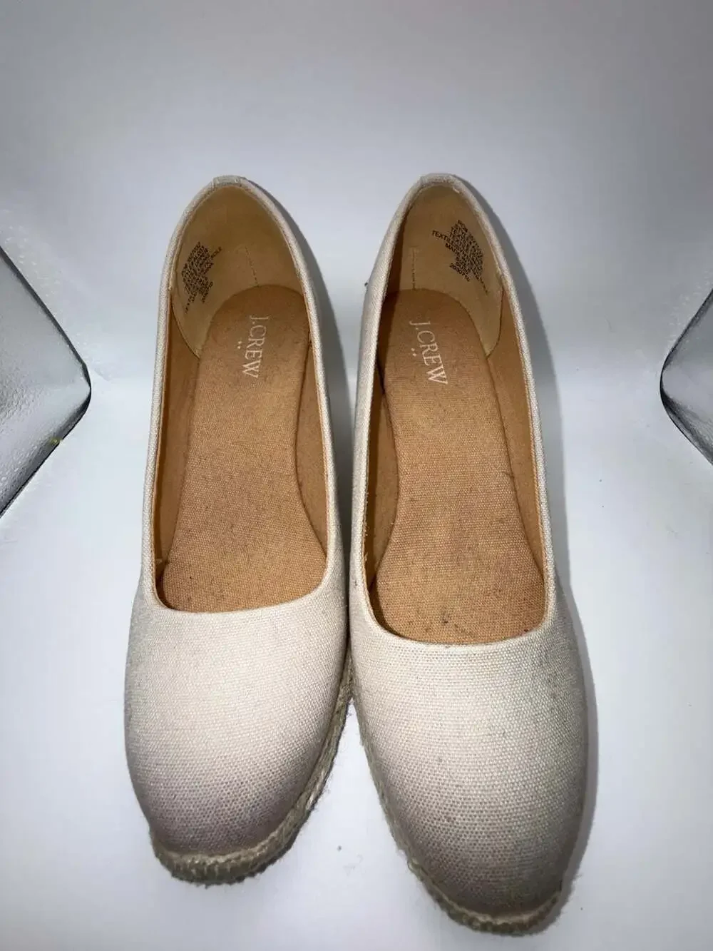J.Crew Women's Canvas Espadrille Wedges in Beige